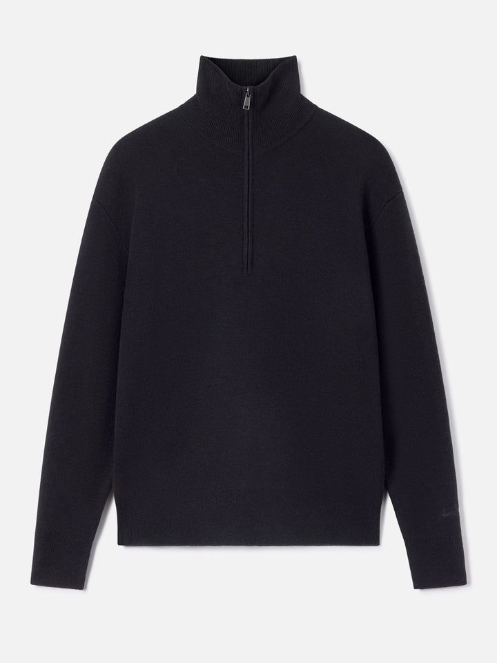 Jersey de lana Black Capucine con media cremallera 