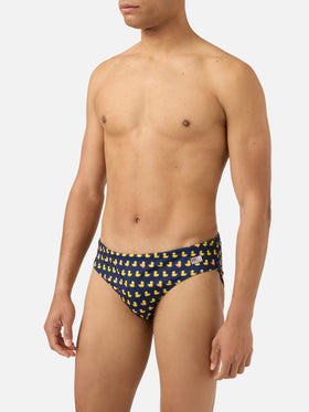 Cayo navy swim briefs with duck print