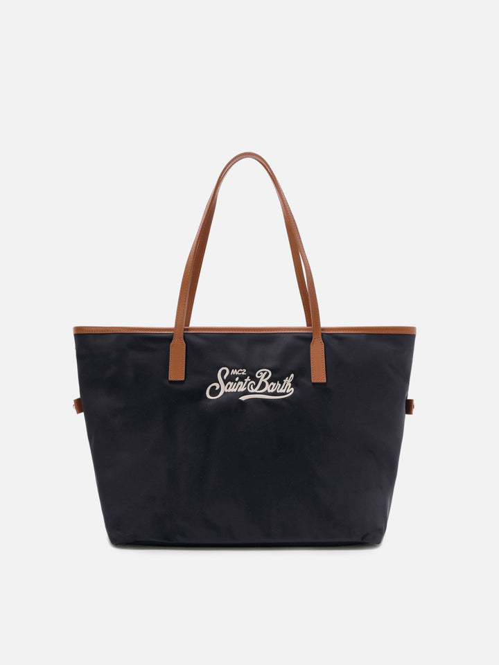 Schwarze City Bag aus Nylon in regulärer Größe 