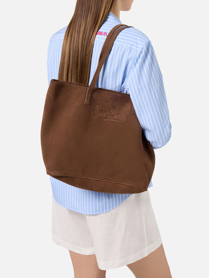 Borsa City regular in camoscio marrone