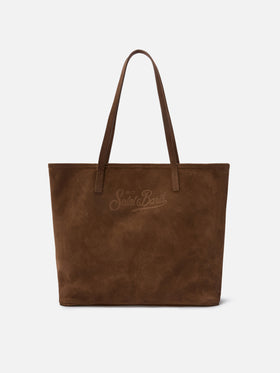 Brown suede City regular bag
