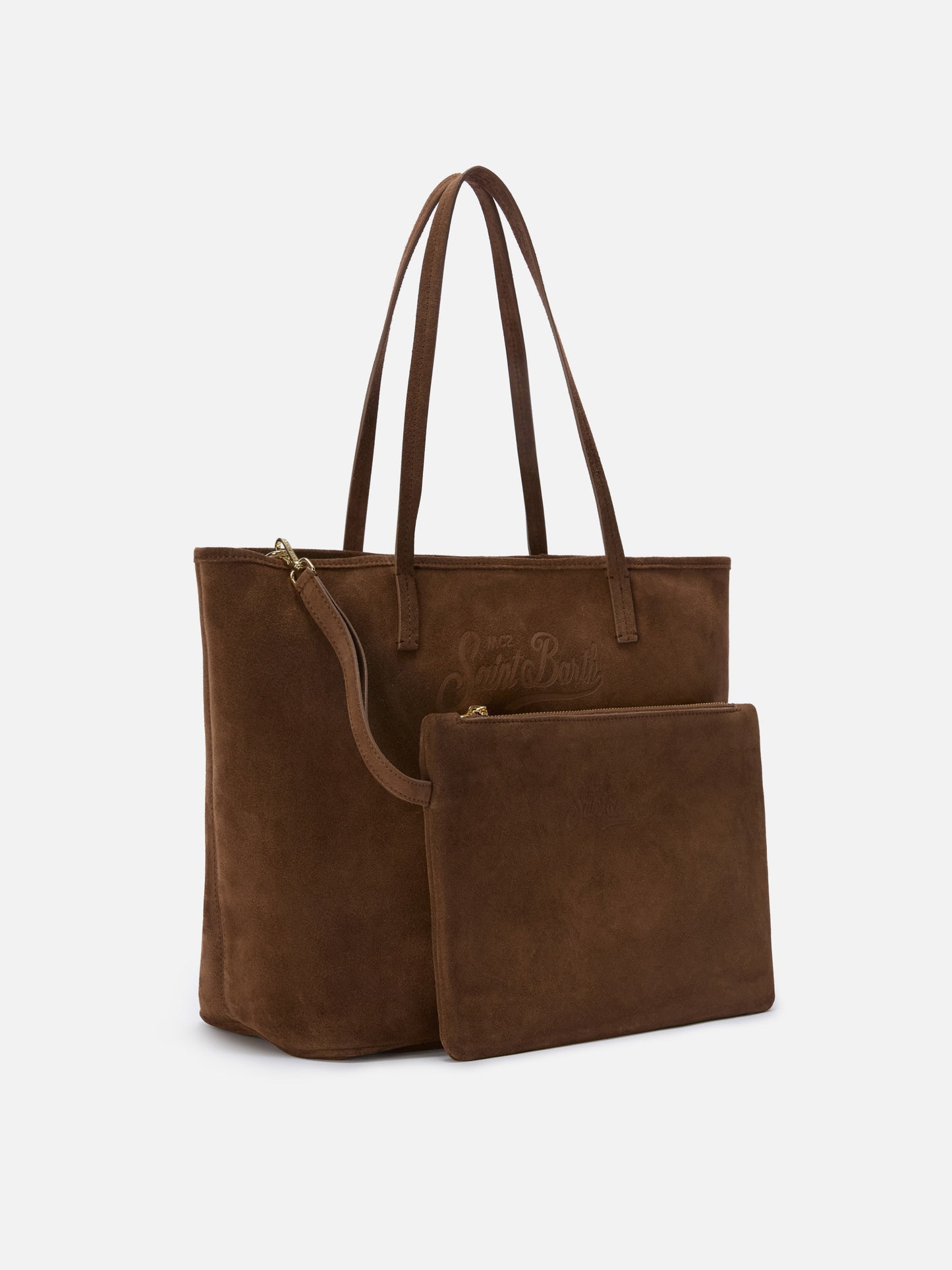 Brown suede City regular bag