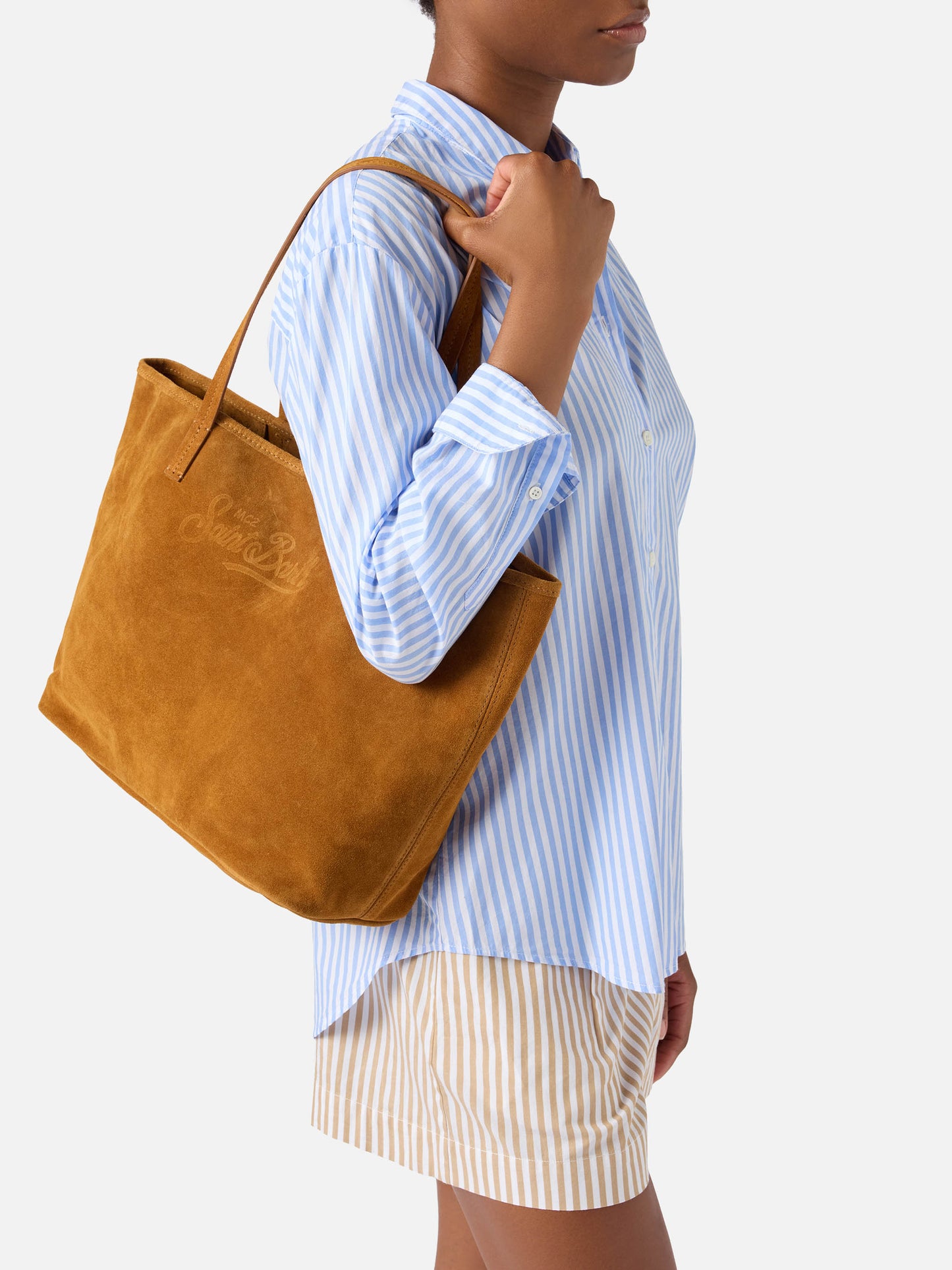 Bolso City regular de ante camel 