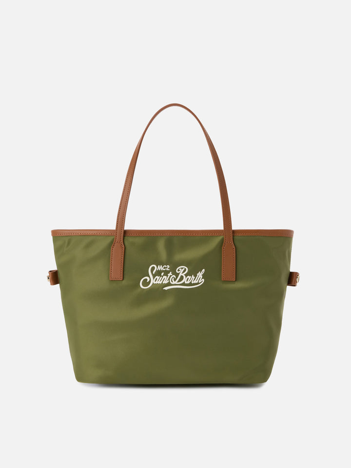 Military green City medium nylon bag