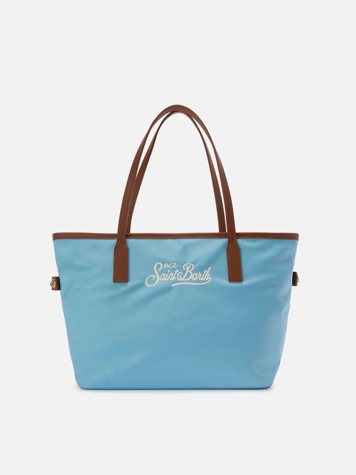 Borsa City medium in nylon azzurro