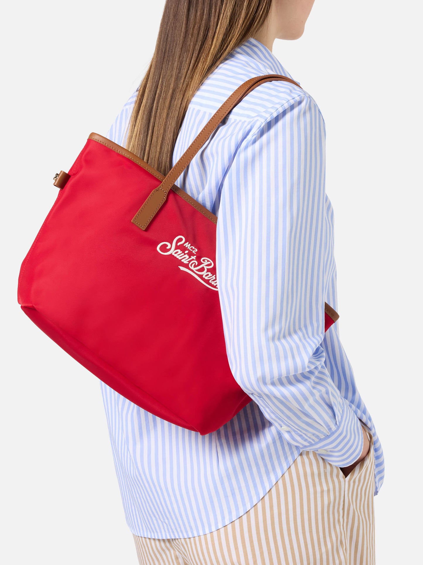 Red City medium nylon bag