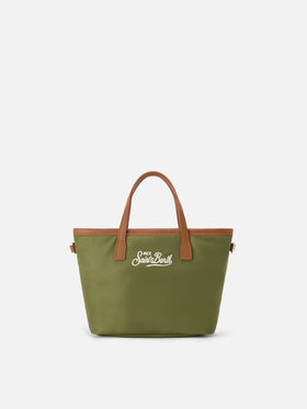 Military green City mini nylon bag