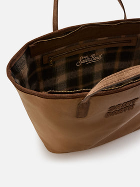 Nut Large City waxed bag with logo embroidery