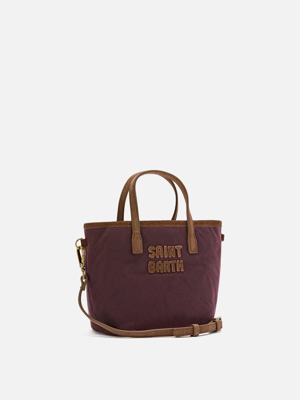 Bordeaux Mini City waxed bag with logo embroidery