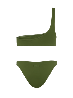 Celestine Lido military green bikini with one-shoulder bralette top and classic briefs - MC2 Saint Barth