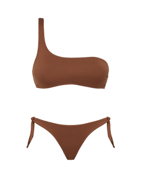 Celestine Yali brown bikini with one-shoulder bralette top and classic briefs - MC2 Saint Barth
