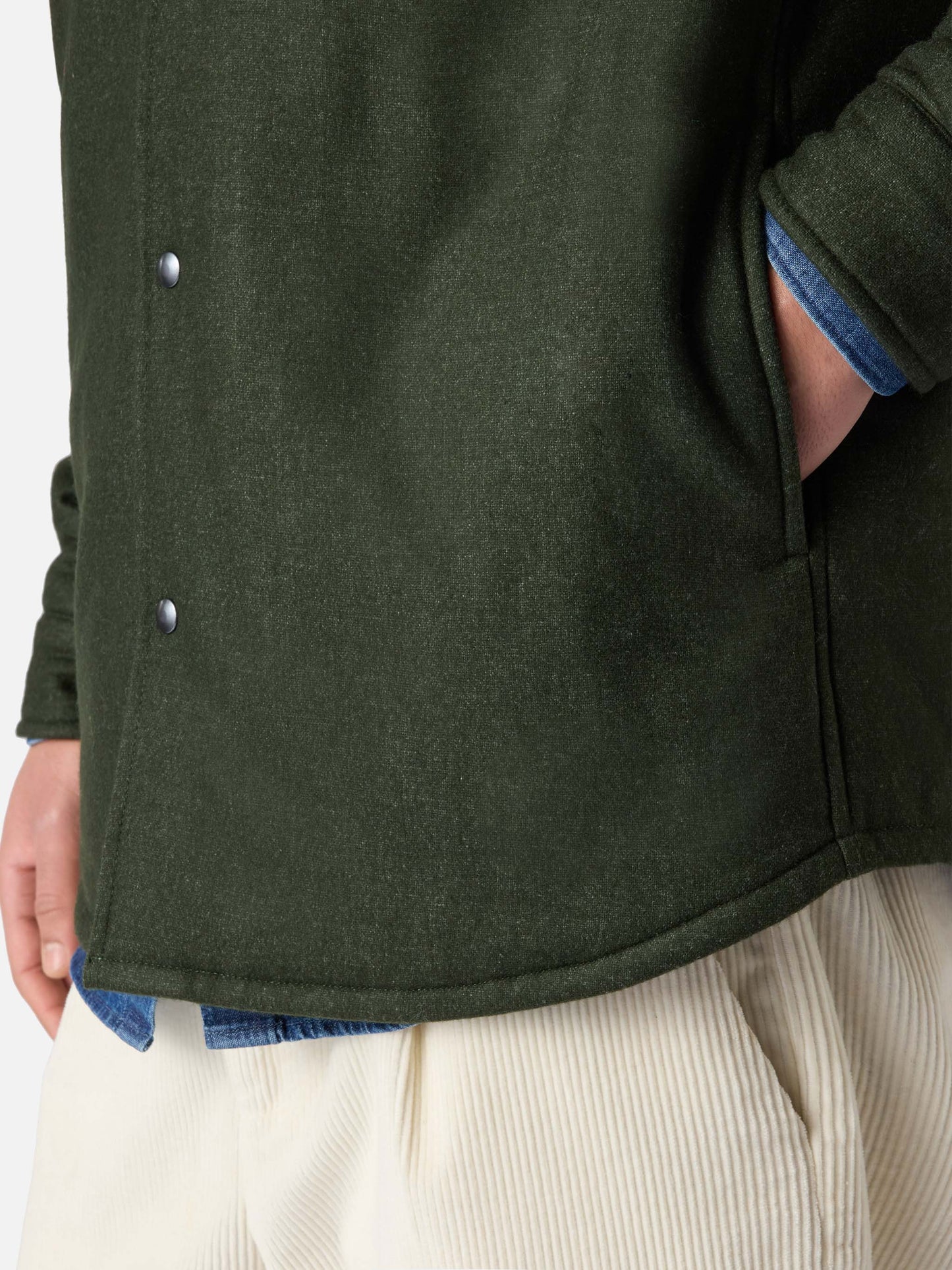 Wooly green overshirt Chalet with St. Barth embroidery
