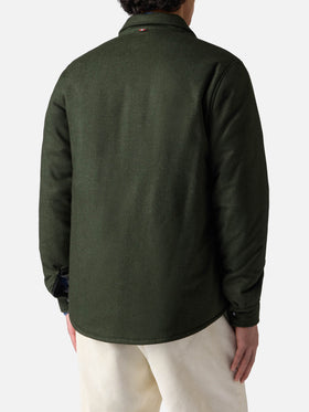 Wooly green overshirt Chalet with St. Barth embroidery