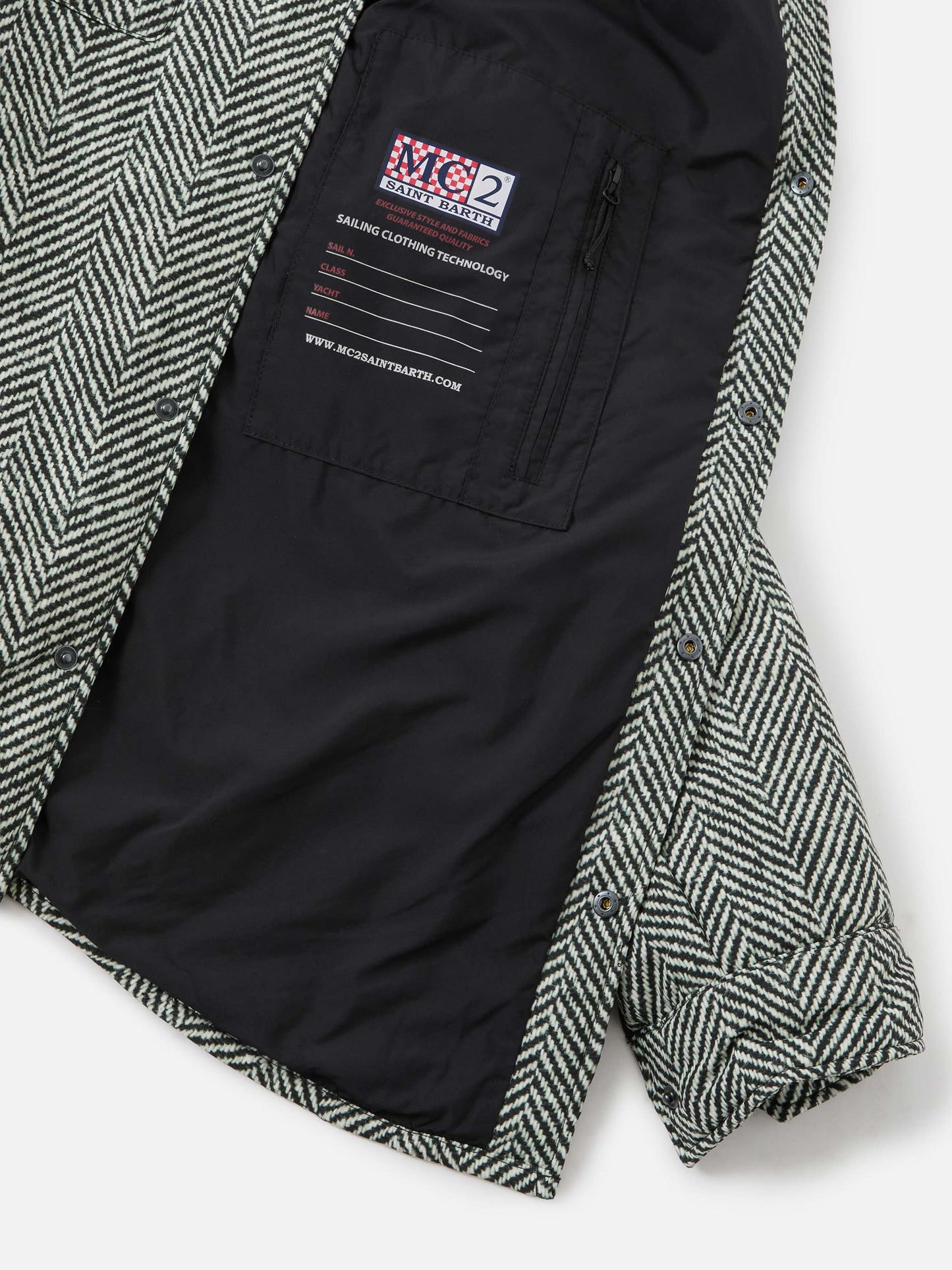 Overshirt Chalet aus technischem Stoff mit Fischgrätenmuster