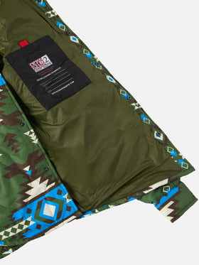 Sovracamicia imbottitaChalet con stampa etnica e tasche a toppa