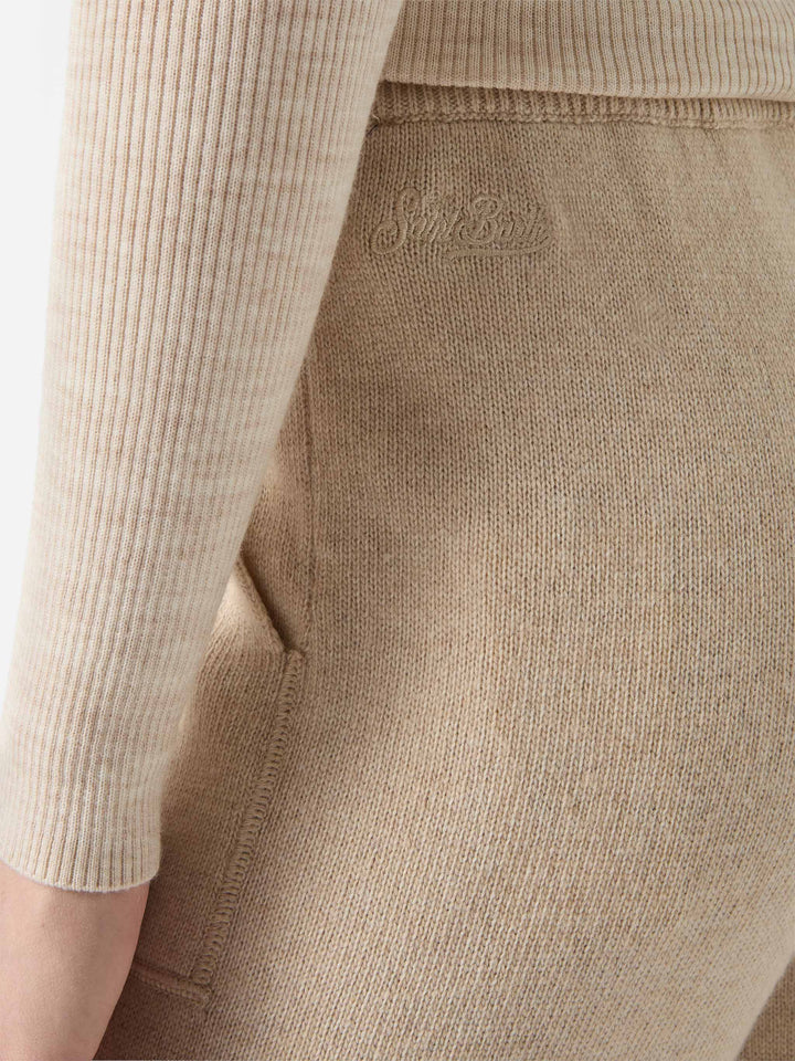 Blended cashmere jogger pants Charlie in beige