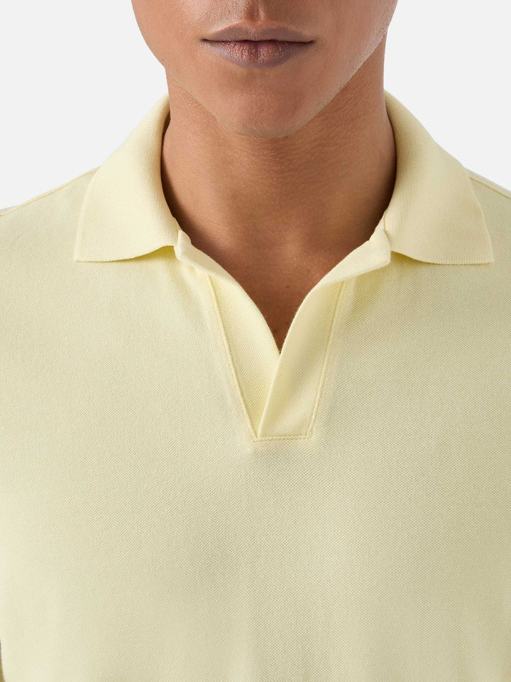 Charles polo in butter yllow cotton piquet
