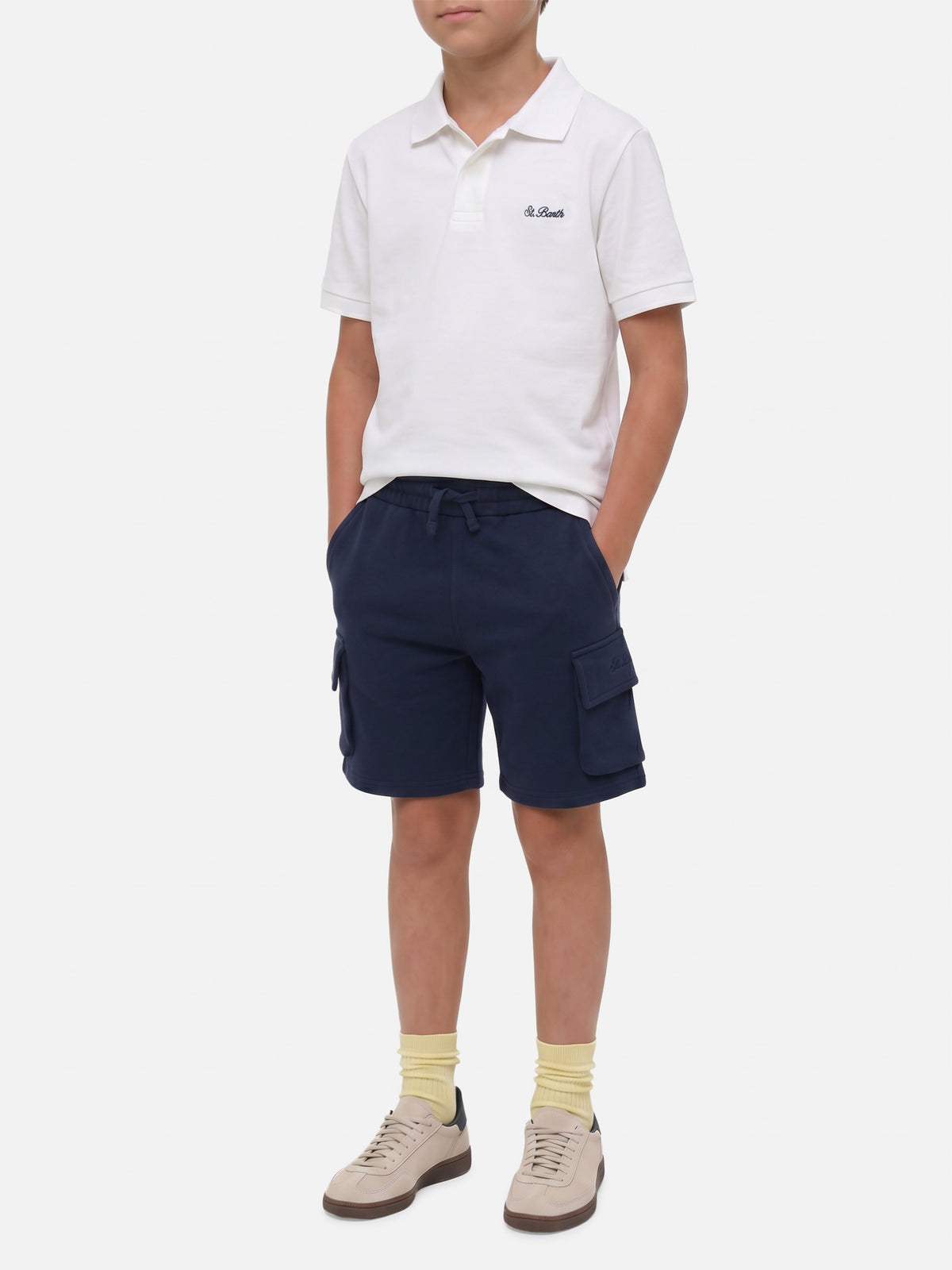 Polo White Charles Jr en piqué 
