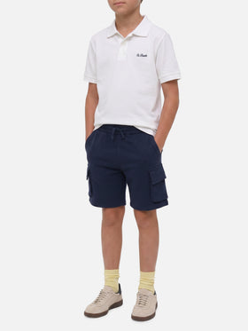 Polo White Charles Jr en piqué 