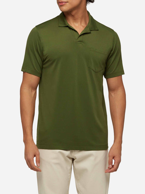 Military green technical piquet polo shirt Camber - MC2 Saint Barth