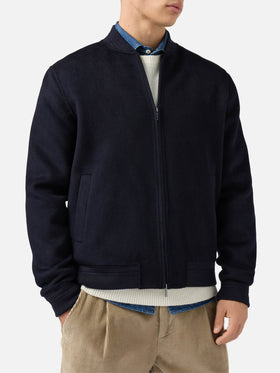 Unlined Camden wool bomber in blue