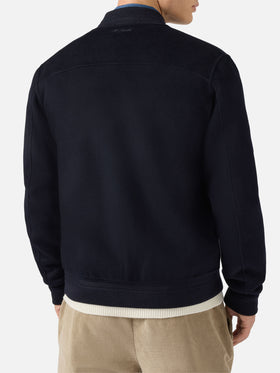 Unlined Camden wool bomber in blue