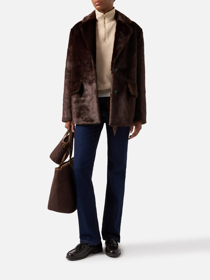 Dark brown Camila faux fur coat