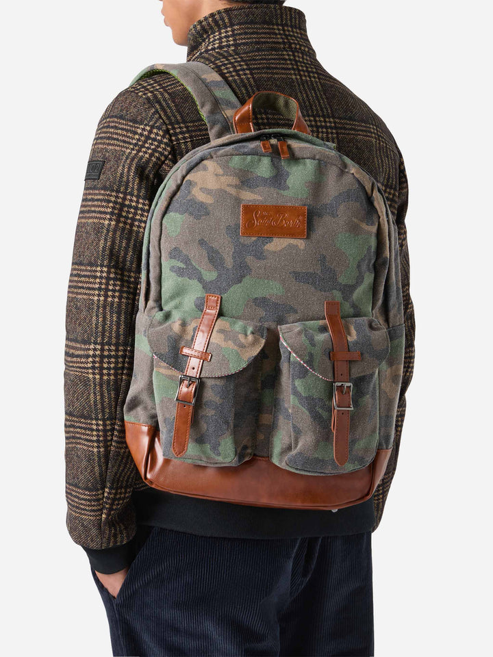 Cody canvas backpack with camouflage print