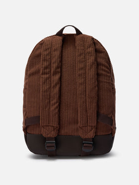 Cody Corduroy Backpack in wool blend brown with leather details