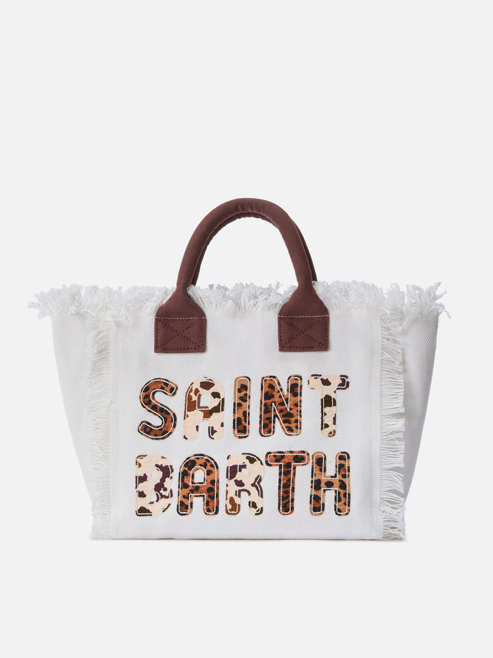White Colette canvas bag with animalier patch logo