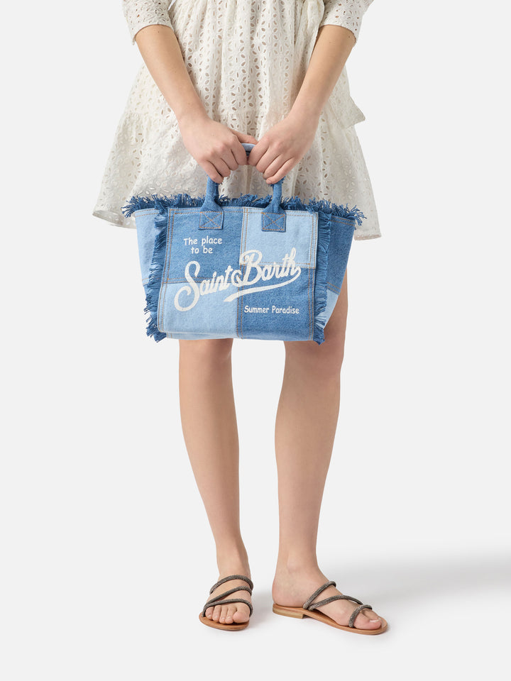 Borsa Colette in denim patchwork