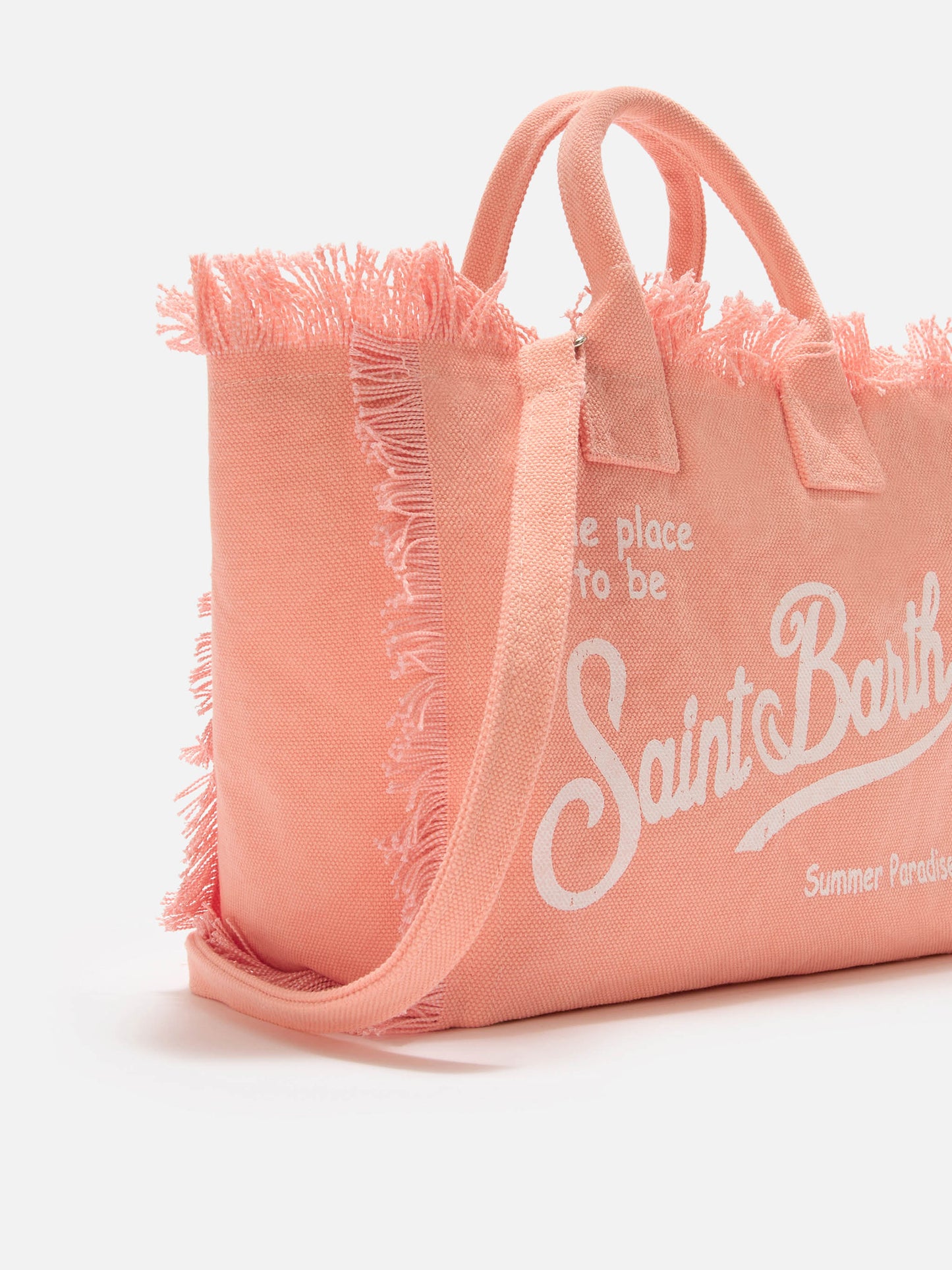 Orange canvas Colette bag with fringes