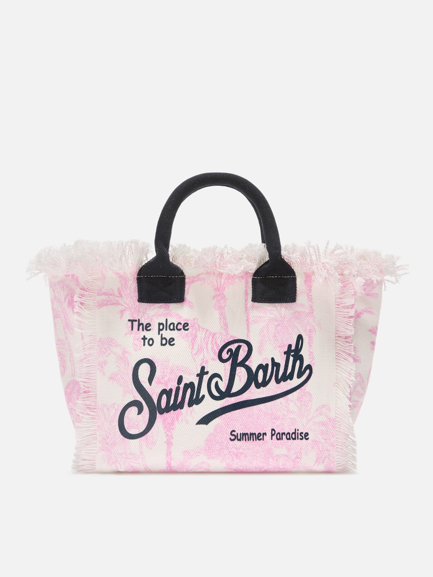 Sac en toile Colette avec imprimé toile de Jouy rose 