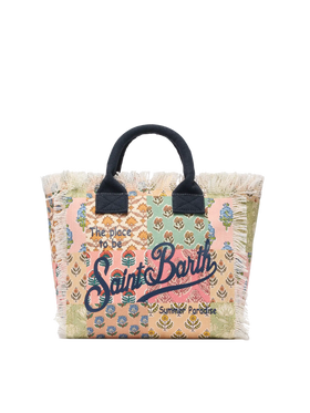 Borsa Colette in canvas di cotone con stampa patch floreale
