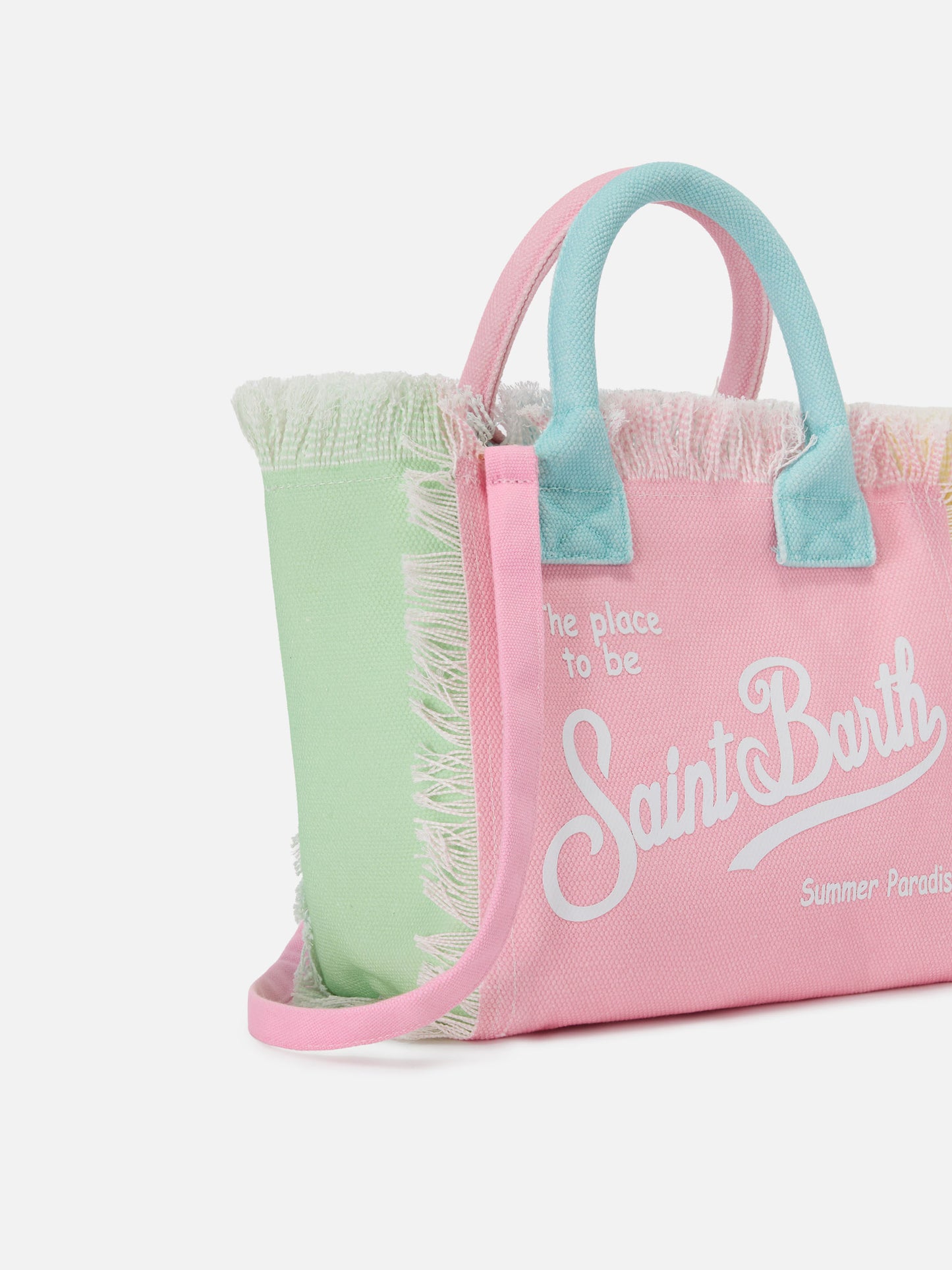 Colette canvas multicolor bag with color block design