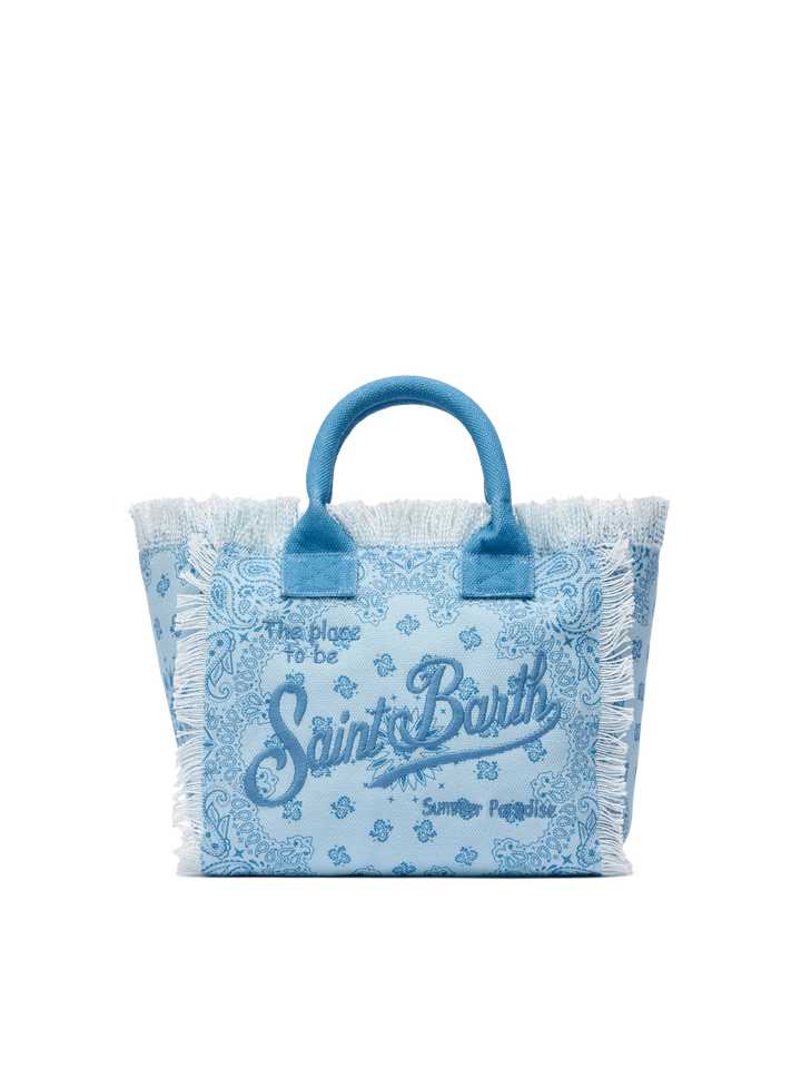 Colette cotton canvas handbag with bandanna print - MC2 Saint Barth