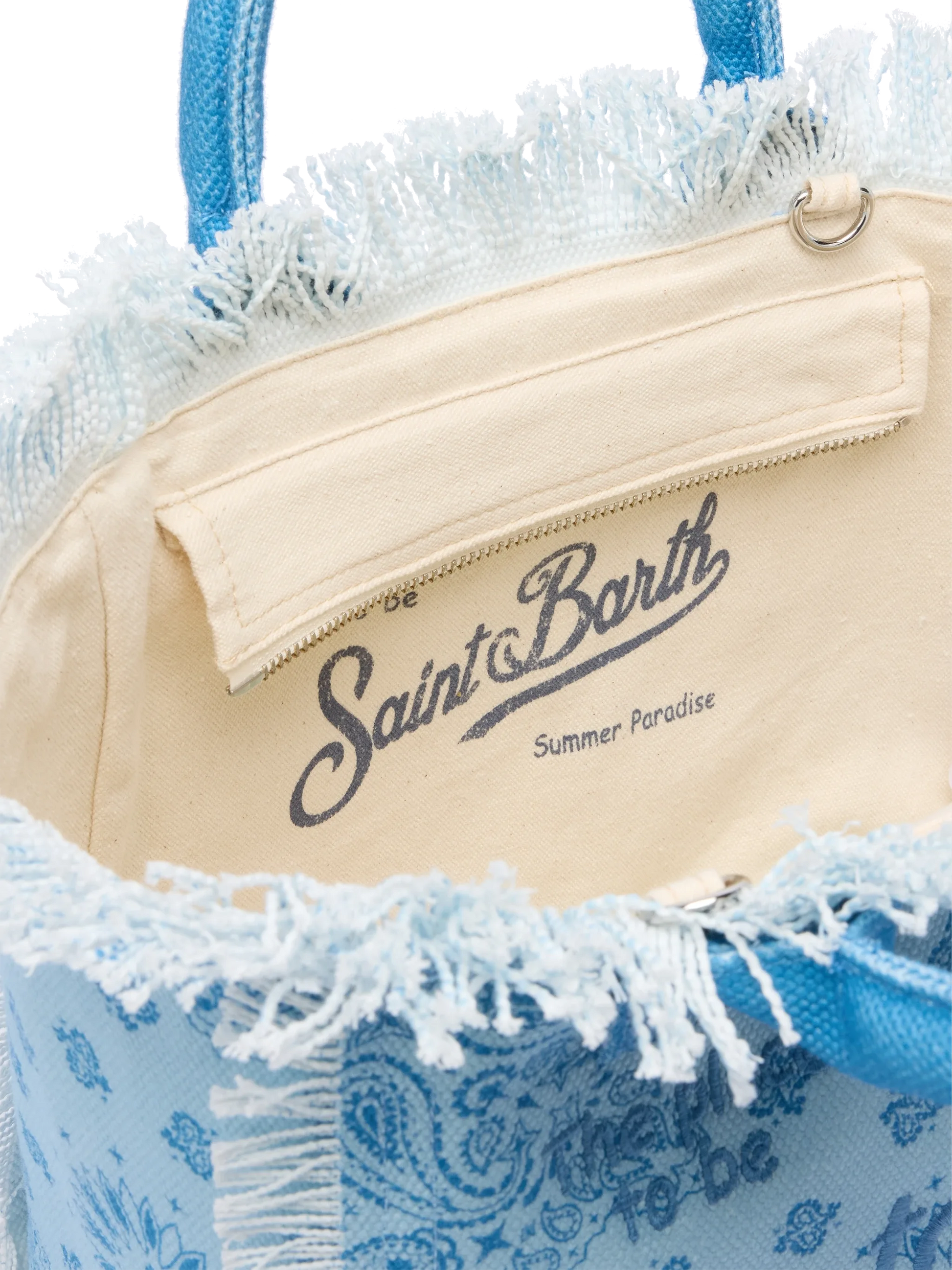 Colette cotton canvas handbag with bandanna print - MC2 Saint Barth