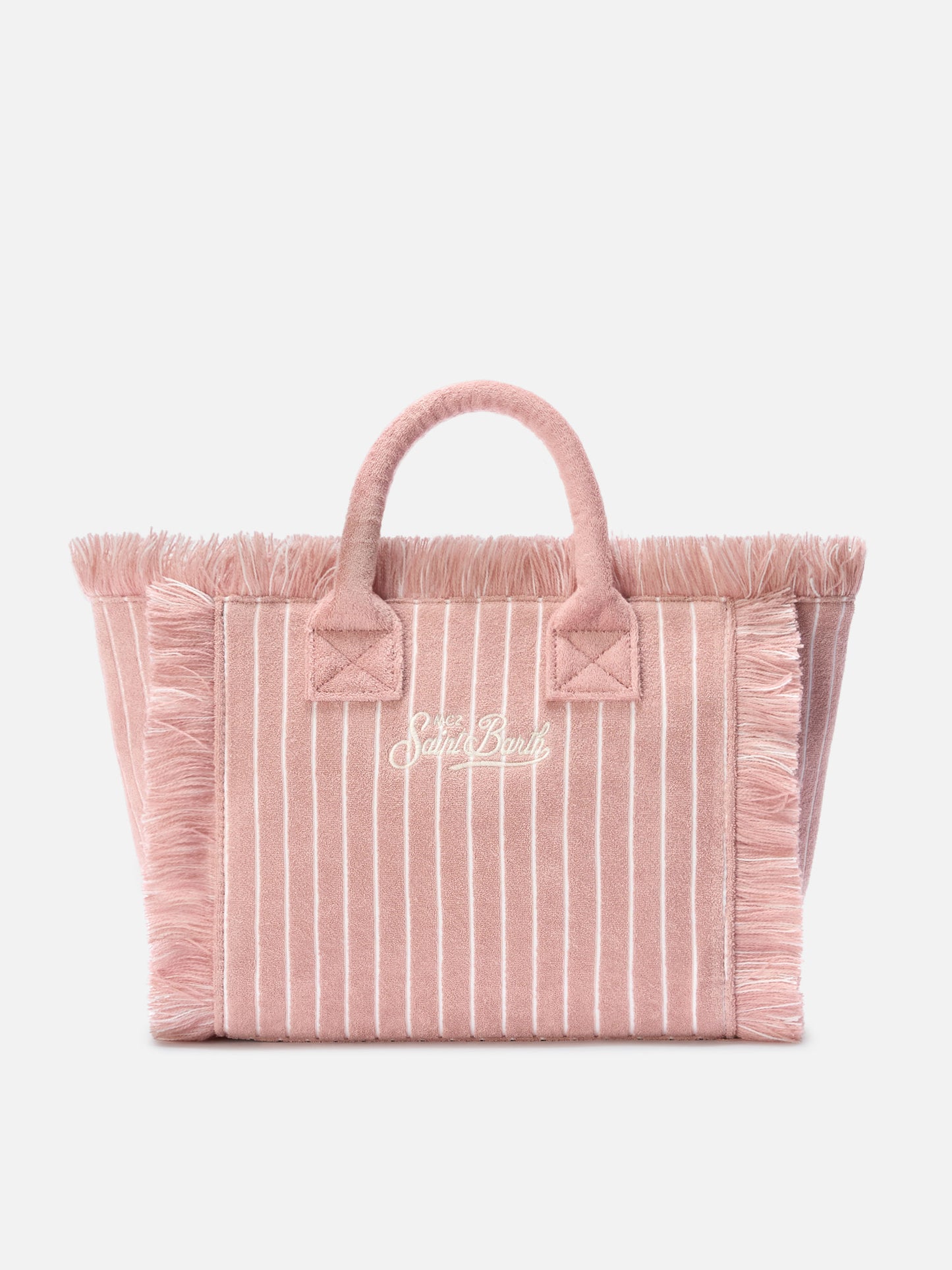 Borsa Colette in tessuto effetto spugnaa righe rosa