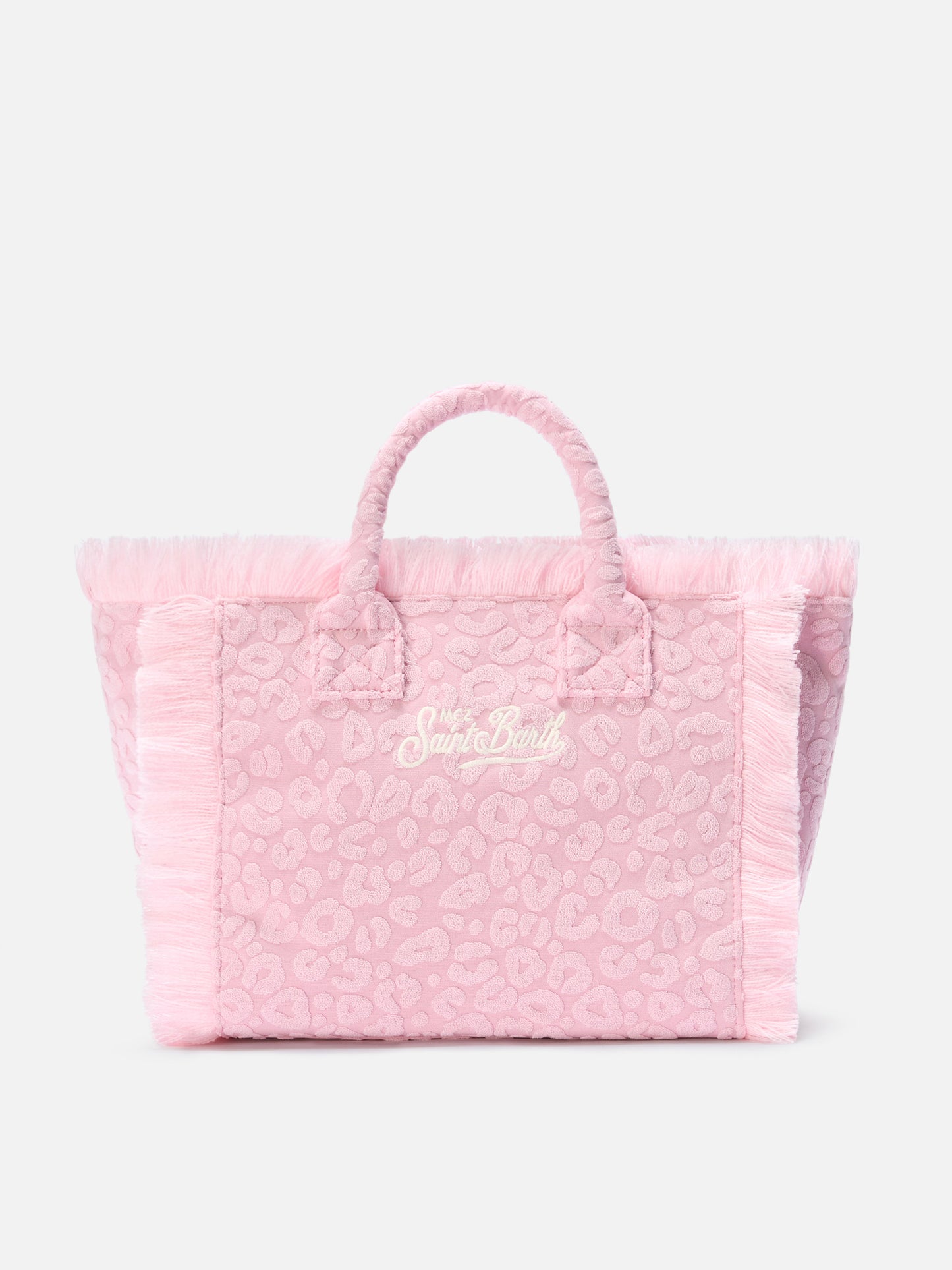 Terry effect Colette bag with raised leopard pattern