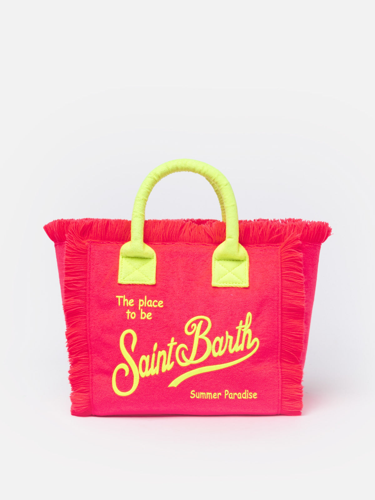 Colette fuchsia terry handbag with Saint Barth logo - MC2 Saint Barth