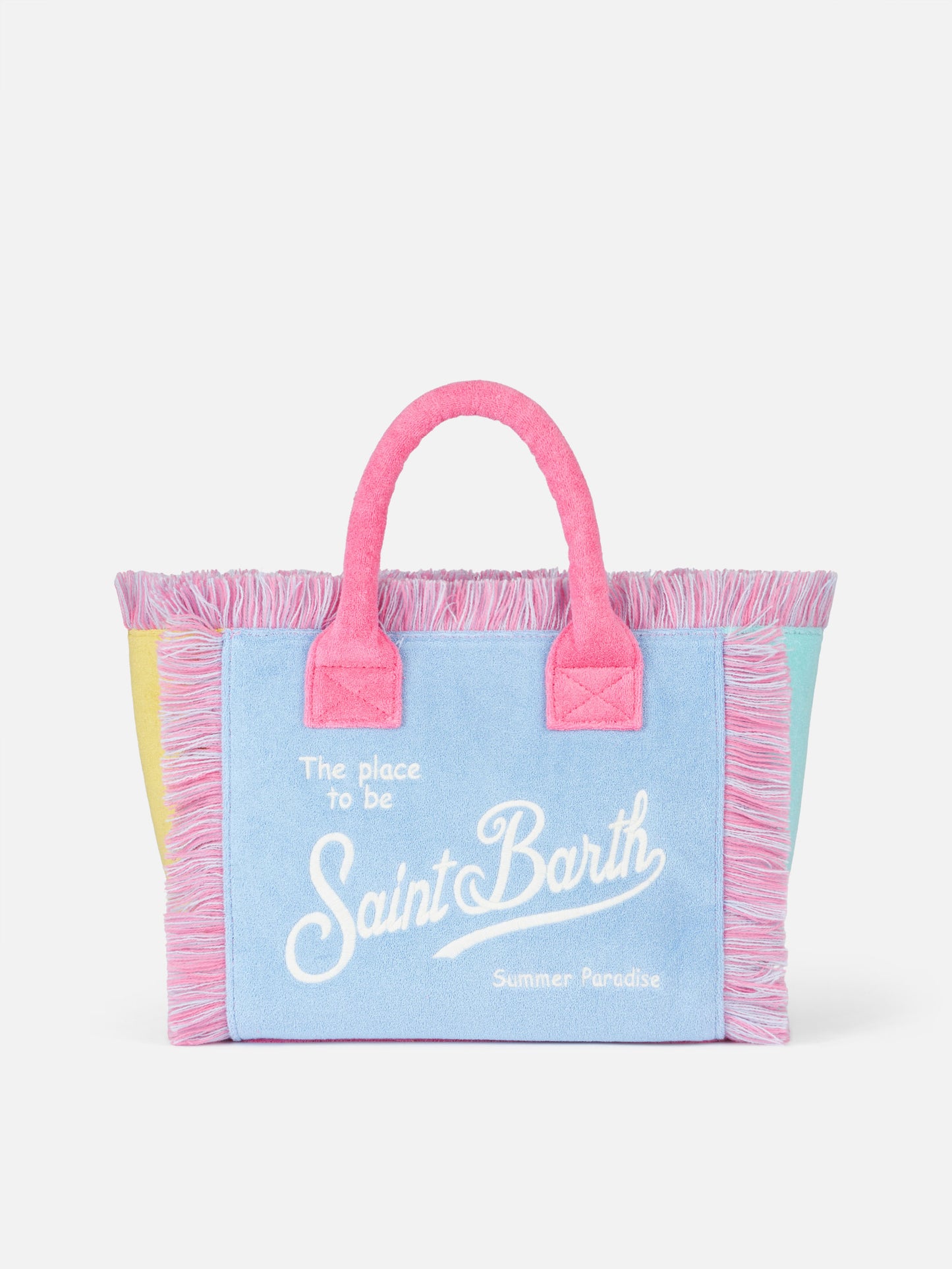 Mehrfarbige Colette Sponge-Handtasche aus Terry mit Aufnähern