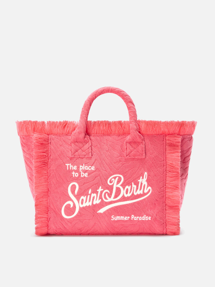 Terry effect Colette bag with raised zebra pattern