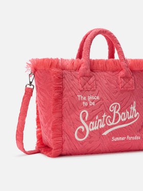 Borsa Colette in tessuto effetto spugna con zebrato in rilievo