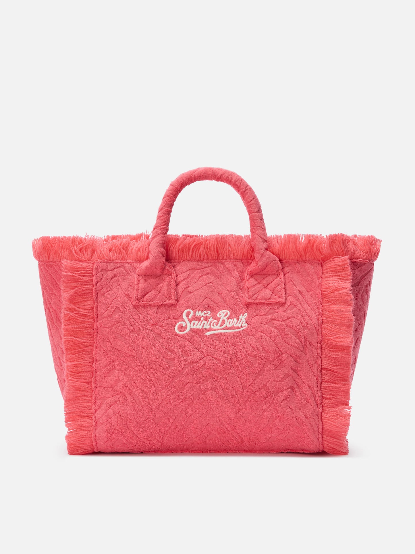 Borsa Colette in tessuto effetto spugna con zebrato in rilievo