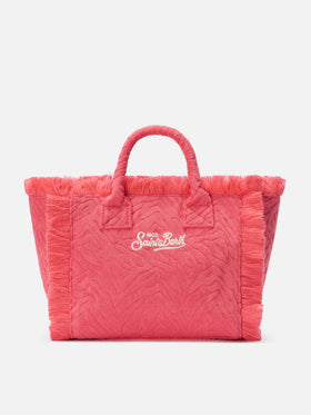 Borsa Colette in tessuto effetto spugna con zebrato in rilievo