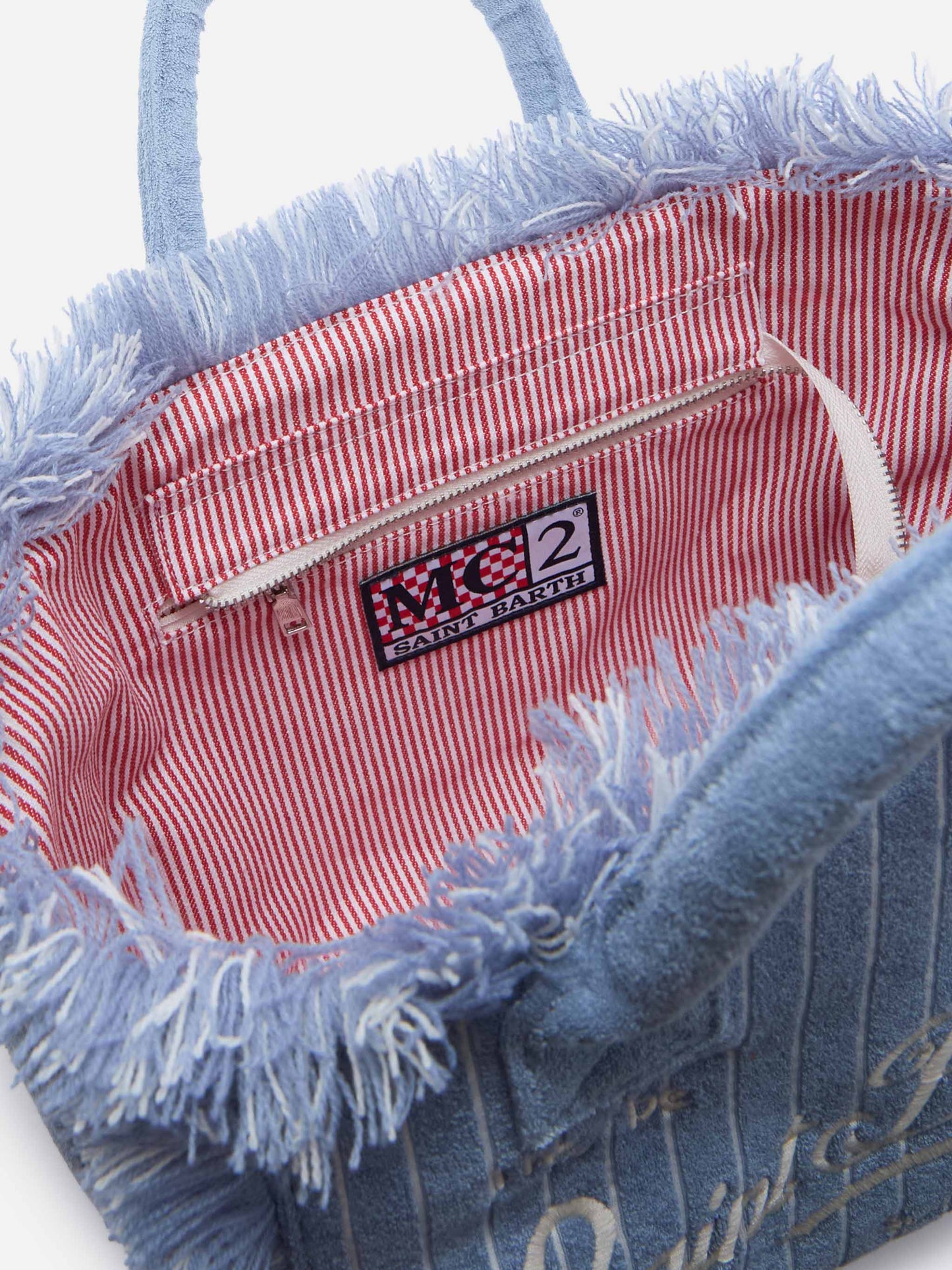 Borsa Colette in tessuto effetto spugnaa righe rosa