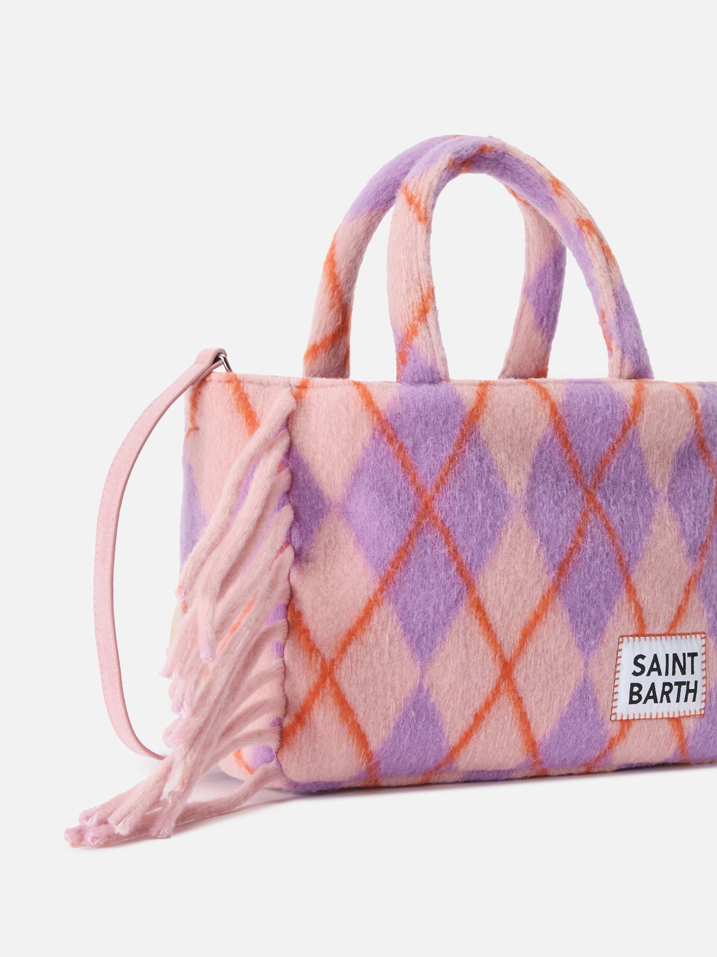 Colette Blanket handbag with argyle print