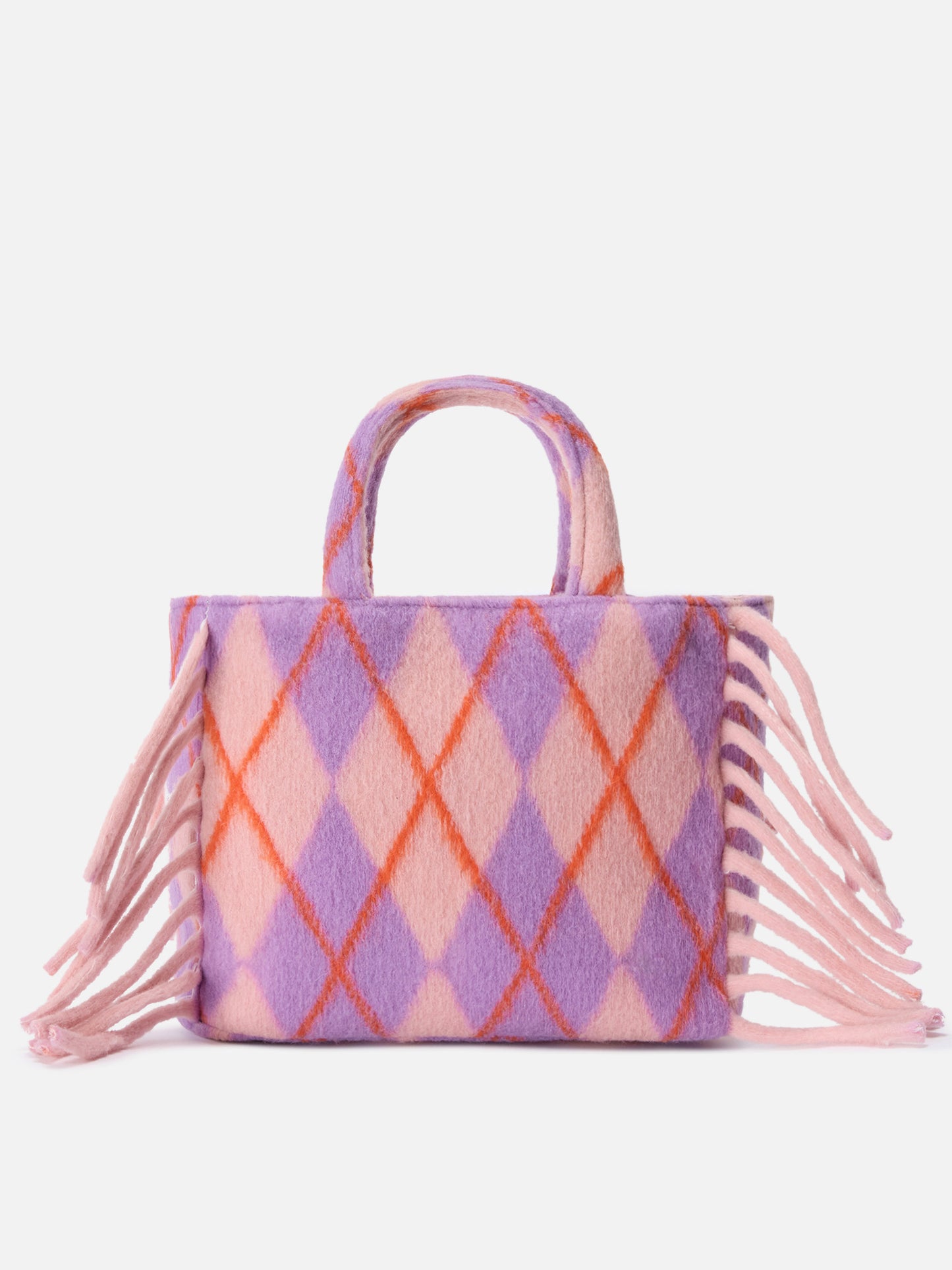 Colette Blanket handbag with argyle print