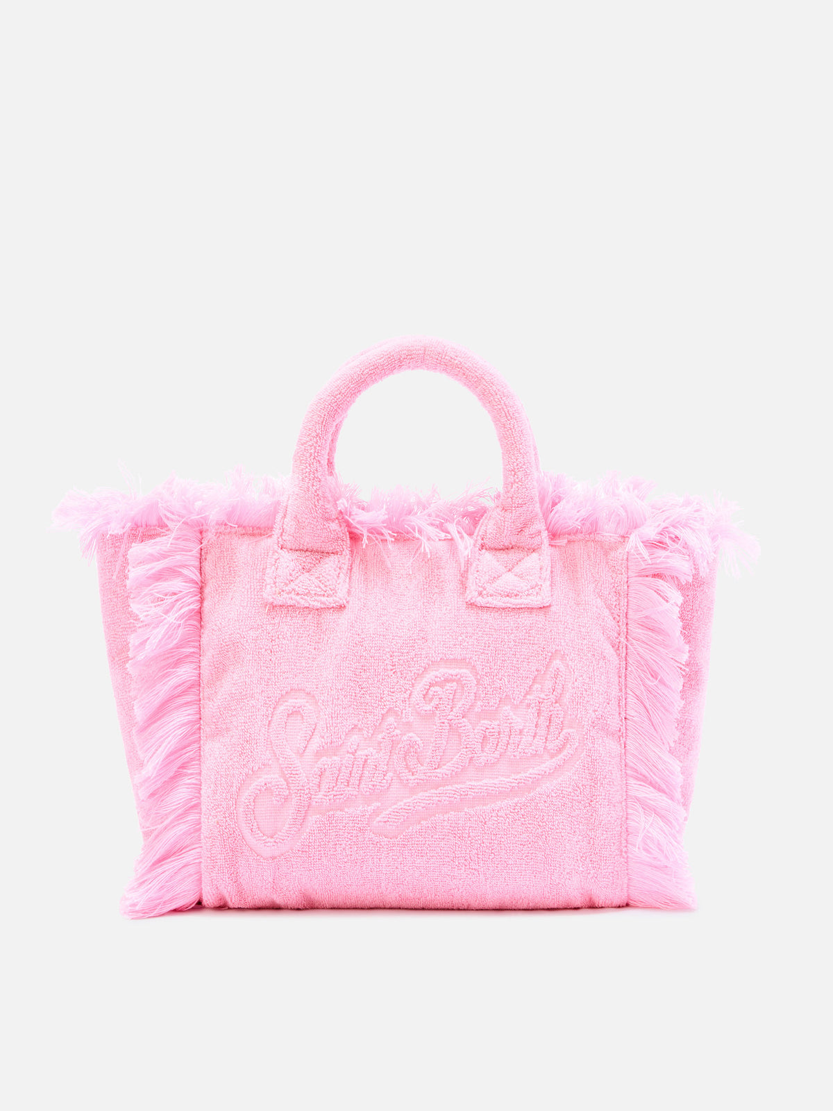 Einfarbige Colette-Tasche in Pink mit Frottee-Effekt 