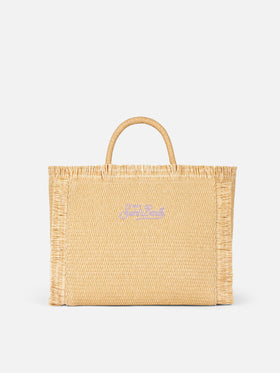 Colette Straw effect handbag with rhinestone embellishment